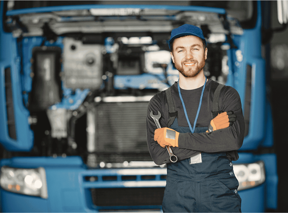 Service team members in shop